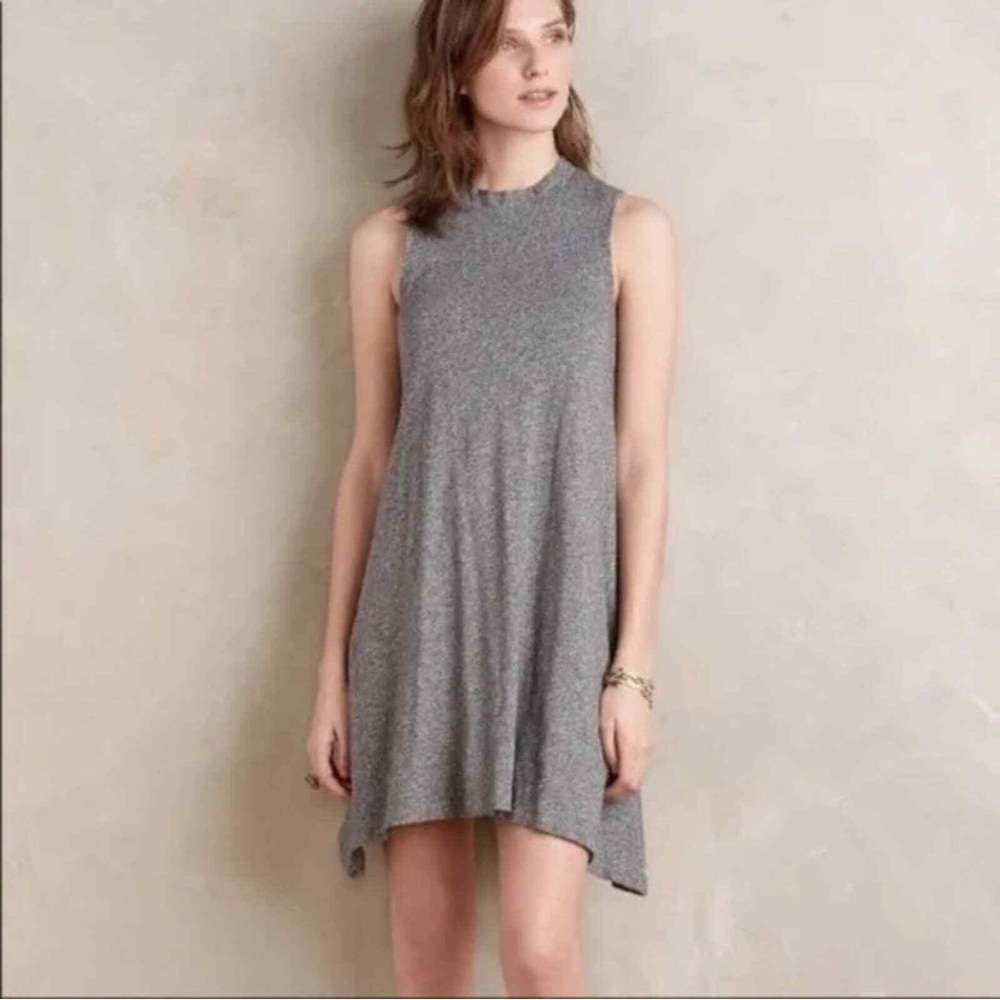 Anthro maeve mock neck swing Heather grey dress